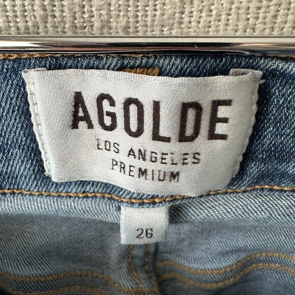 AGOLDE Sophie High Rise Skinny Crop in Style Hyper Sz 26 Denim Pants Medium Wash - Picture 12 of 14